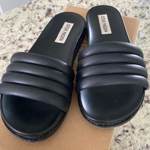 Black Steven Madden slides